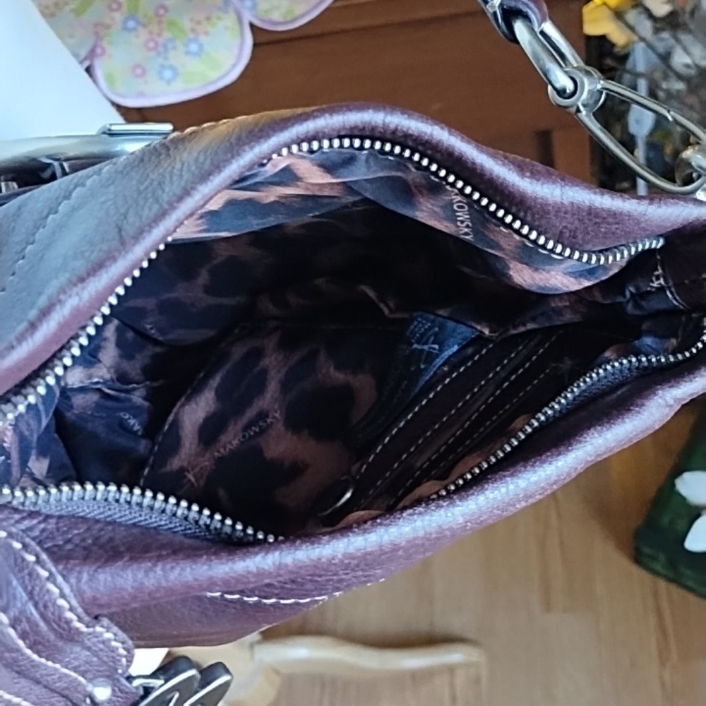 B Makowsky brown leather Crossbody bag - Picture 6 of 10